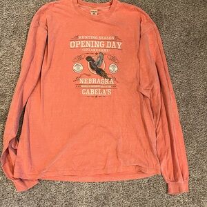 Cabela's Rustic Orange Graphic Long Sleeve Tee